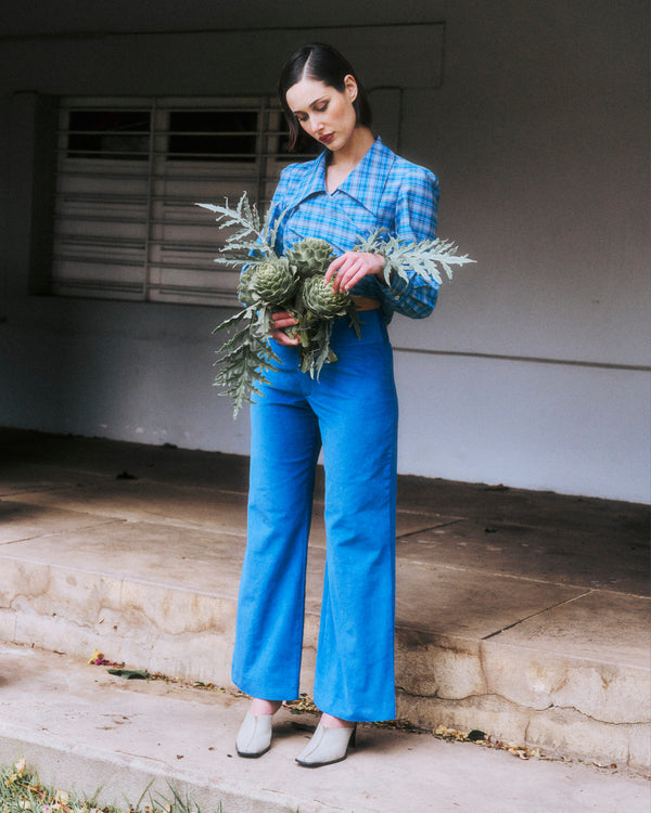 Blusa Gal celeste tartan
