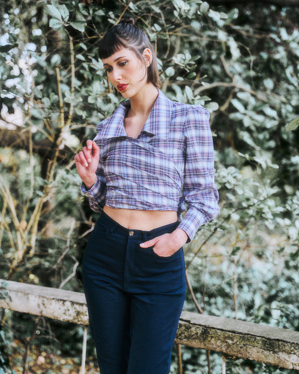 Blusa Gal tartan lila