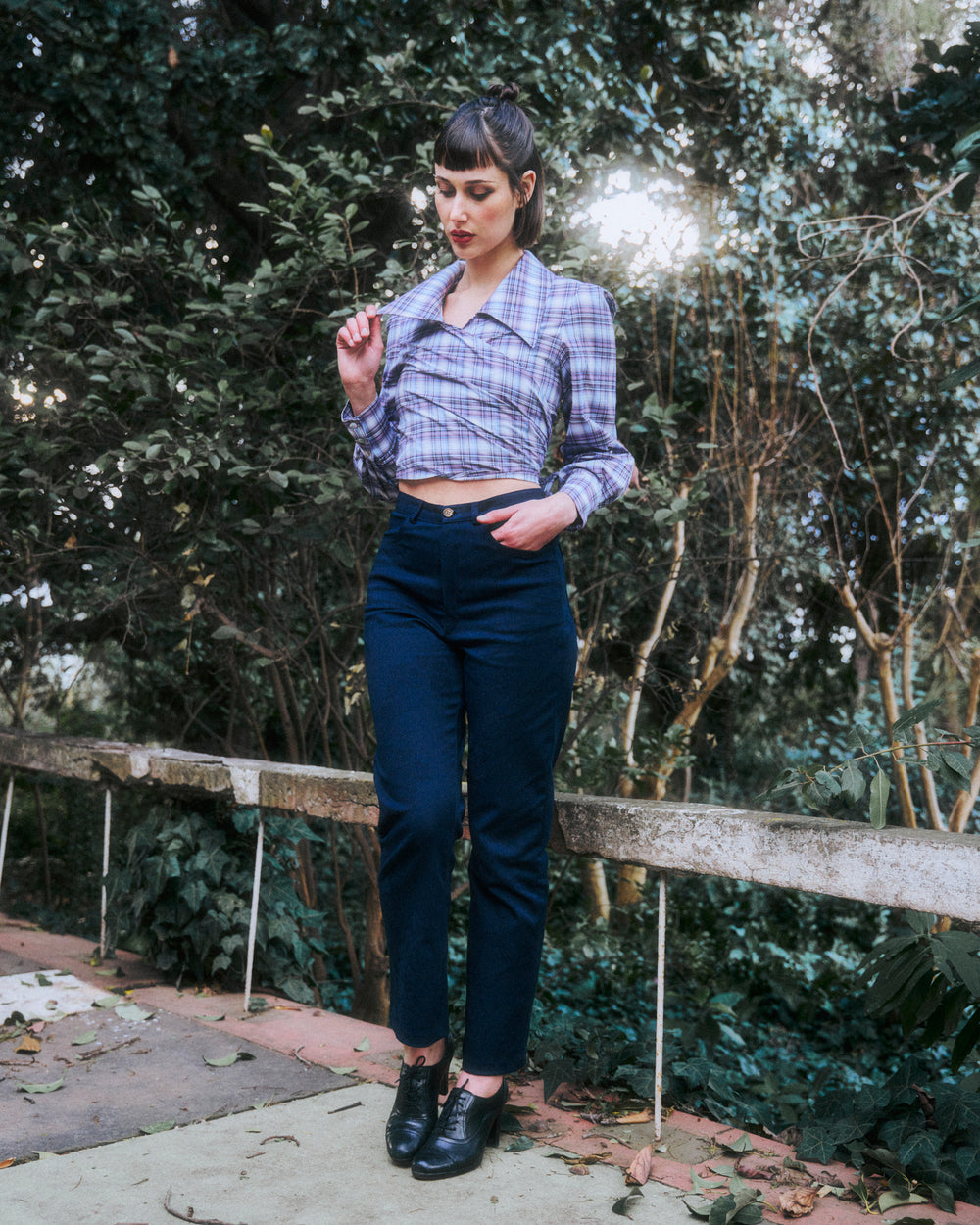 Blusa Gal tartan lila