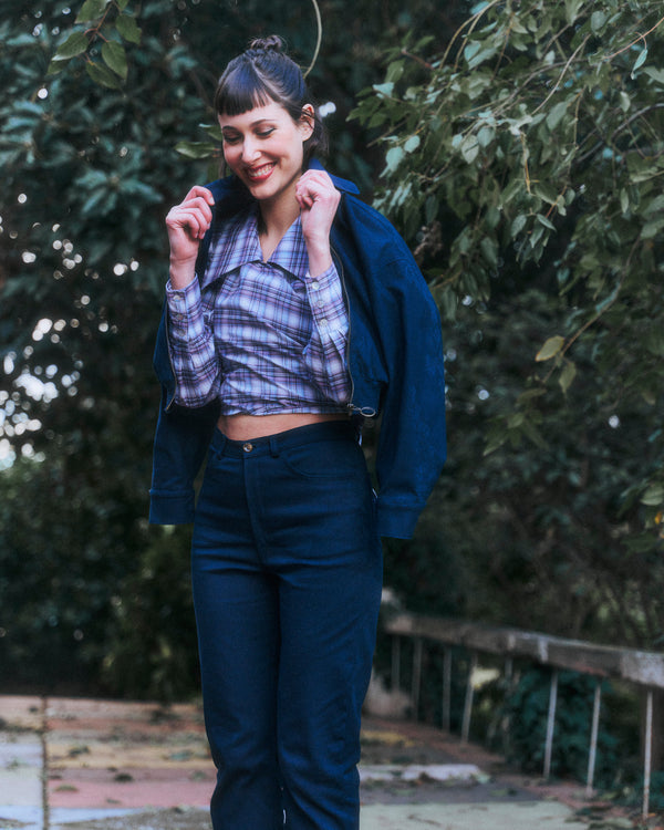 Blusa Gal tartan lila