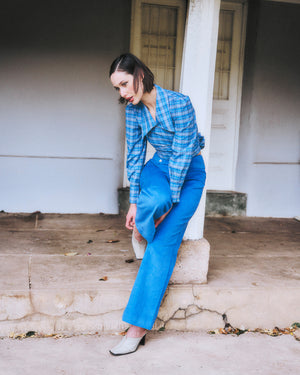 Blusa Gal celeste tartan